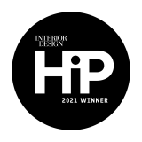 Interior Design 'HiP 2021 Winner' Round Black and White Badge