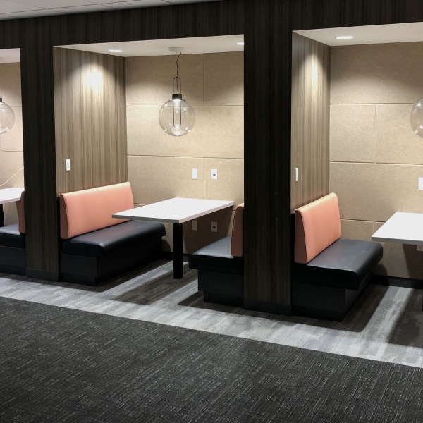 Office Booths with Sphere Lights